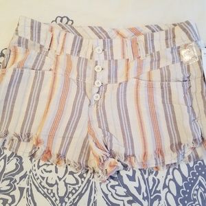 Free people high waist button up shorts